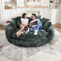 Oversized Sleeper Sofa Bed 81'' Round Chaise Lounge Chair Indoor Modern Chenille Boneless Couch Loveseat Plush Couch Cloud Couches Comfy Bean Bag Chair for Living Room Apartment (Emerald)