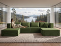 YINIX 140 Modular Sectional Sofa Couches Corduroy Sleeper Deep Seat Sofa Bed Comfy Cloud Couch for Living Room Floor Sofa 6 Piece Free Combination Compression No Assembly Required Green