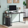 ivinta Computer Desk Home Office Desk with Storage Shelves and Metal Frame for Living Room Bedroom Office Whale (Brown 55)