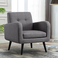 LSSPAID Modern Accent Chairs Upholstered Fabric Cozy Armchairs Living Room Side Chair with Solid Wood Legs Gray