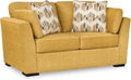 Signature Design by Ashley Keerwick Scandinavian Loveseat with 4 Toss Pillows Yellow