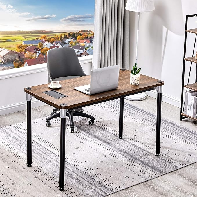 GreenForest Computer Desk 47 Home Office Writing Small Desk Modern Simple PC Table Sturdy Workstation Walnut