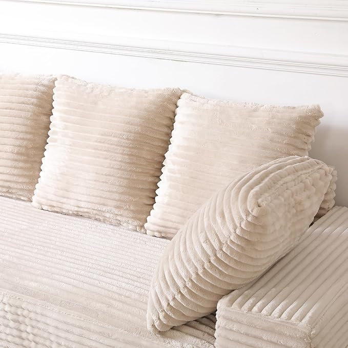 Sectional Sofa with Storage Ottoman Modern Cloud Couch with Deep Seat Modular Sectional Couches for Living Room Apartment Office Beige