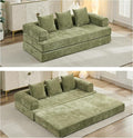 Compression Sofa Convertible Sofa Bed Modular Couch with Pillow Comfy Chenille Fabric Couch with Memory Foam Lounge Floor Sofa for Living Room Bedroom (Green)