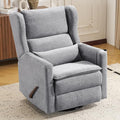 Swivel Rocker Recliner Chair Glider Rocker Recliner with Adjustable Headrest Nursery Rocking ChairManual Recliner with Side Pockets for Living Room &amp BedroomGrey
