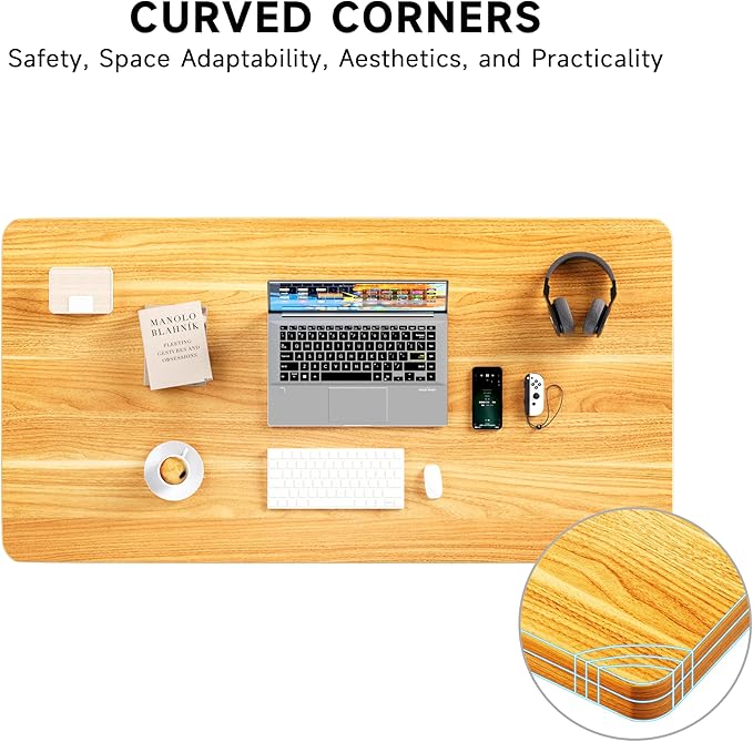 BIZUM Whole-Piece Particle Board Table Top Wood Countertop for Standing Desk DIY 48x24x1 Inch Maple Desk Top
