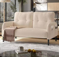 Beige Small Loveseat Sofa - 47 Mini Couch for Bedroom Comfy Corduroy Fabric 2-Seat Sofa Couch with Solid Wood Frame for Living Room Small Space Dorm Easy Assembly (Beige) | Sturdy and Durable