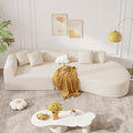126 Modular Sectional Sofa Modern Cloud Curved Couch with Deep Seat Upholstered Oversized Couches for Living Room No Assembly Required Beige Chenille Fabric 1PCS