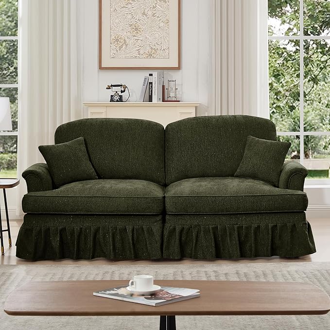 KEIKI 76 2Seat Modular Velvet Sofa Couch for Garden Home Small Space Style Conscious Nature Lovers Warm Inviting Comfy Supportive Rest Space Elegant Premium Premium Design Green