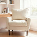 OLIXIS Comfy Accent Chair for Living Room Bedroom and Waiting Room Upholstered Mid-Century Reading Chair with Pillow and Solid Wood Legs Wide Singe Modern Lounge Sofa (Beige 2 Pack)