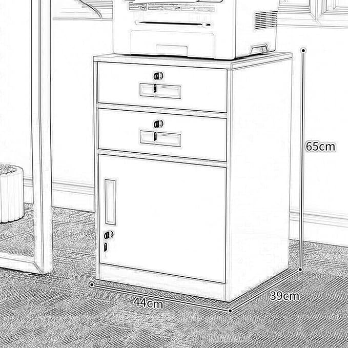 File Cabinet Under The Desk Storage Storage Cabinet with Lock Drawer Cabinet File Data Cabinet Tin File Cabinet (Color : White)