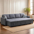 Sleeper Sofa Couch Bed Convertible Sofa Bed with Armrests Sectional Sofa with Storage Seat U Shaped Sectional Couch with Reversible Chaise for Living Room Apartment Bedroom Office
