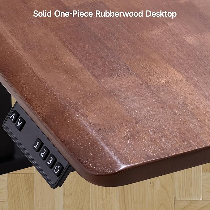 Onbrill Standing Desk 47x23.6 Inches Whole-Piece Board Rectangle Stand Up Desk with Solid Wood Desktop and Memory Controller Adjustable Height from 28-46 Inches for Home &amp Office Black Walnut