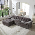 118” Cloud Sectional Couch Deep Seat Boneless Sofa for Living Room with L-Shaped Chaise Comfy Chenille Modular Sectional Sofa Made of Memory Foam No Assembly Required (Grey)
