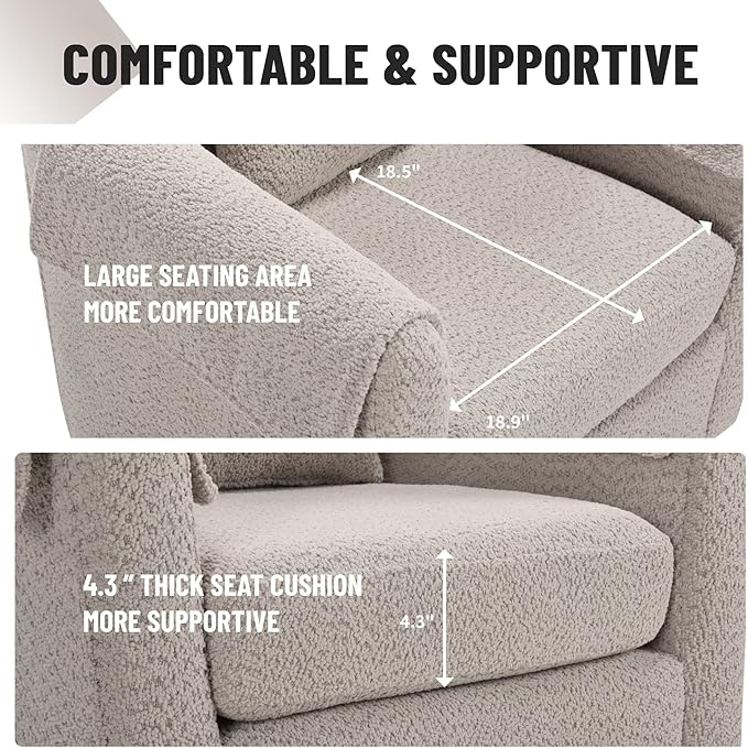 Gray Swivel Accent Chair with Ottoman 360° Barrel Chairs with Foot Stool Comfy Reading Chair with Removable Pillow &amp 2 Armrest Covers for Living Room Small Spaces Bedroom Chenille (Gray)
