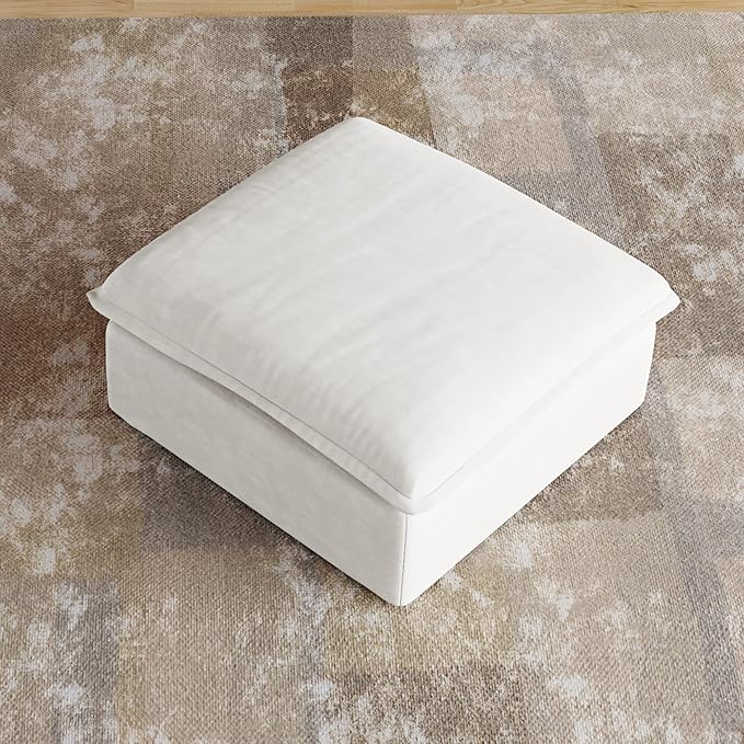 Modern Modular Sectional Couches for Living Room Ottoman Module Cushion Covers Removable Minimalist Comfy Breathable Sectional Sofa Couch for Office Apartment White