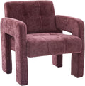 Neftis 26 W x 27 L Accent Chair for Living Room Wine Red Modern Minimalist Armchair with Chenille Fabric High-Density Foam Wide Comfy Leisure Armchair for Bedroom/Office/Apartment