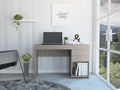 Penau Light Grey Multipurpose Computer Desk with 2 Drawers and Open Shelf Ideal for Home or Office 47.2 Inchs Wide 17.9 Inchs Deep