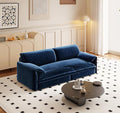 Cilee 66 Folding Sofa Bed 3-in-1 Convertible Loveseat Sleeper Sofa Pull Out Futon Sofa Bed Comfy Floor Couch with Storage Pocket Love Seats Furniture for Living Room Velvet Blue