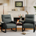 Upholstered Living Room Chair Armchair Set of 2 Mid Century Faux Leather Metal Accent Chair Reception Couch Slipper Club Lounge Chair Guest Comfy Single Sofa with Sidetable-Dark Grey