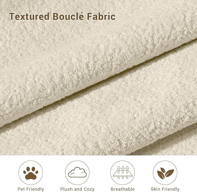 Cloud Sectional Couches 78.8 L-Shape Sofa with Ottoman Deep Seat Modular Sectional Couch Comfy Boneless Couch for Living Room &amp Bedroom Sherpa Fabric White