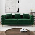 Cloud Couch for Living Room 79 Modern Overstuffed Deep Seat Velvet 3 Seater Sofa with 3 Pillows Comfy Upholstered Oversized Loveseat for Bedroom Office Emerald Green Velvet