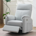 Power Glider Recliner Nursery Rocking Chair with USB Ports Glider Chair with Lumbar Pillow for Living Room Glider Swivel Recliner Chair for Nursery(Gray)