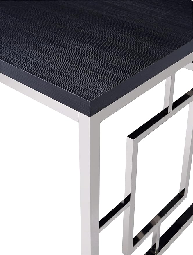 Steve Silver Furniture Alize Desk 47-Inch Rectangular Contemporary Style Desk Home Office/Laptop/Work Desk Chrome Base 47 L x 24 W x 30 H Charcoal