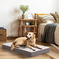 Sunheir Extra Large Dog Bed - Orthopedic Bed with Removable Waterproof Cover Machine Washable Egg Crate Foam XL(41X27X3) Light Grey