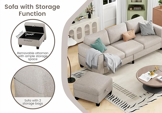 Sectional Couches for Living Room 78 3 Seater L Shaped Sofas