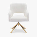 WestinTrends Genevieve Mid-Century Modern Wide Boucle Swivel Accent Arm Chair Cream