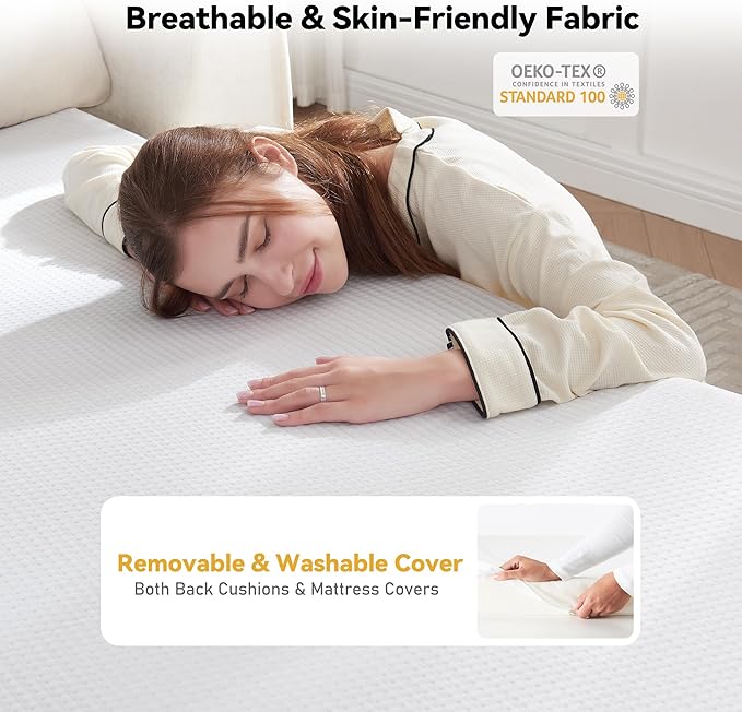 Brelice Pull Out Sofa Bed Sleeper Sofa Couch 2-in-1 Convertible Chenille Loveseat with USB Charging Ports and Memory Foam Mattress Full Size Pullout Bed for Living Room Apartment or Office