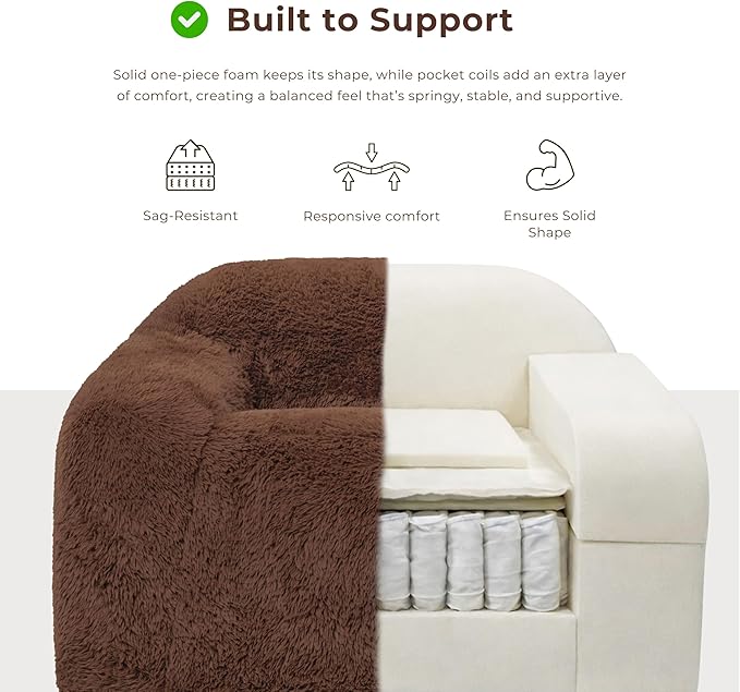 Furniture of America Fexon Modern Upholstered 1-Seater Foam Sofa Chair with Curved Arm Compressed Couch in a Box No Assembly Required for Living Room Home Theater and Office Cedar Brown