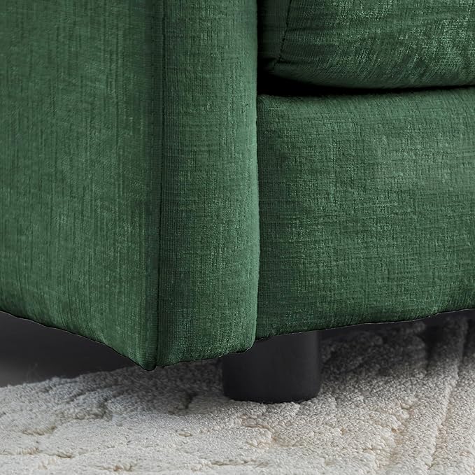 146.5 Modular Sectional Sofa 5 Seater L-Shaped Sectional with Ottoman and Pillows Modern Minimalist Soft Sofa &amp Couch for Living RoomGreen