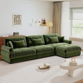 L Shaped Sectional Couch130 Modular Cloud Sectional Sofa with OttomanUpholstered Modular Sofa L Shaped Couch for Living Room (Olive Green)