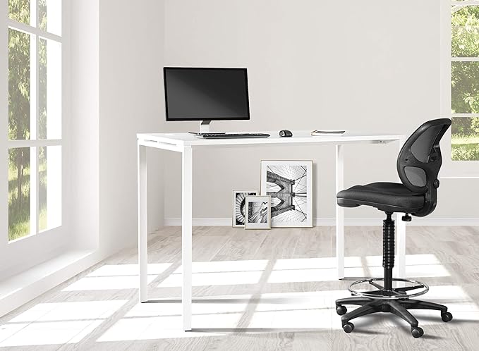 OSP Home Furnishings Prado Home Office Writing Desk 60 Inches Wide x 42 Inches High White