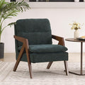 Mid-Century Modern Accent Chair with Solid Wood FrameTufted Upholstered Chenille Living Room Arm Chairs with Thick Cushion for Bedroom Living Room Reading RoomBalconyGreen