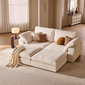 Cloud Modular Sectional Sofa Oversized Cloud Couch with Deep Seat Modern Comfy Couches with Washable Cover Easy Assembly Sectional Couches for Living Room - Loveseat with 2 Ottomans 78.7