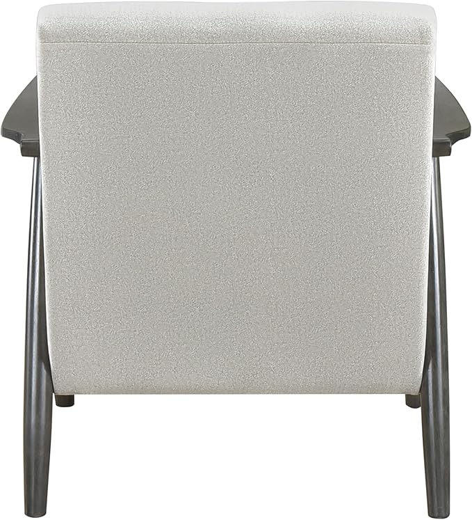 Casual Transitional Chair with Pearl-hued Fabric Upholstery and Dark Gray Frame Solid Wood Design for Living Room Comfort
