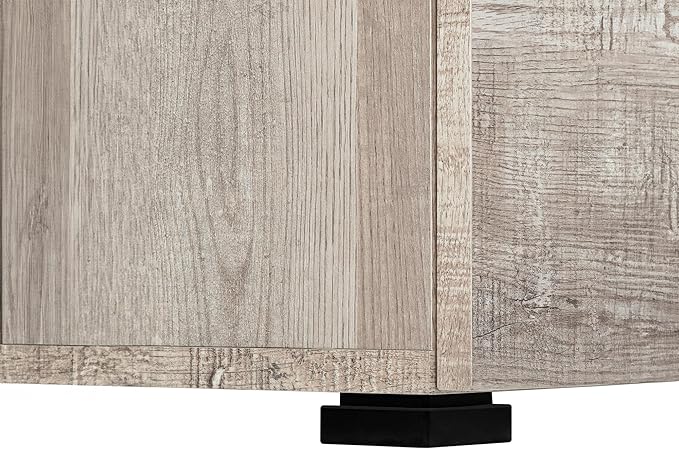Penau Modern Computer Desk for Home Office with Storage Drawers Reversible Configuration 48L x 24D Inchs Beige Laminate &amp Black Metal