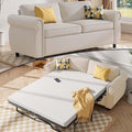 2 in 1 Pull Out Sofa Bed Queen Size Sleeper Sofa Guest Bed with 4 Foldable Memory Foam Mattress &amp Nailhead Armrests Linen Modern Convertible Couch for Home Apartment Office - Beige