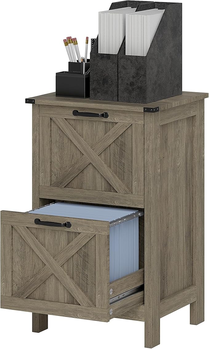 File Cabinet with Lock2 Drawer Small Storage Cabinet OrganizerUnder Desk Locking Drawers for Home OfficeAssembly RequiredGrey