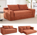 Black Cloud Couch 72 Chenille Loveseat Sofa 2-in-1 Floor Folding Sofa Bed Modern Comfy Sofa with 26 Deep Seat Soft Cushions for Living Room Apartment Office (Orange)