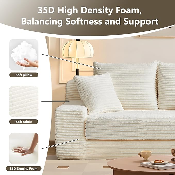 70.9'' Loveseat Sofa 2 Seater Flannel Fabric Loveseat Couches Comfy Upholstered Modern Leisure Love Seat Couch with 2 Pillow Convertible Sofa Bed for Bedroom Office Living Room