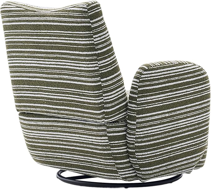 Modern Boucle Upholstered Accent Swivel Barrel ChairLeisure Club Lounge Chair with Sand-Rimmed Fabric and Metal Bracket for Living Room Bedroom Home Office (Olive Green Boucle)