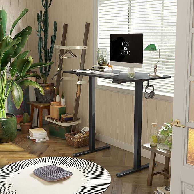 FEZIBO 48x24 Electric Height Adjustable Standing Desk Ergonomic Sit-Stand Home Office Workstation Black