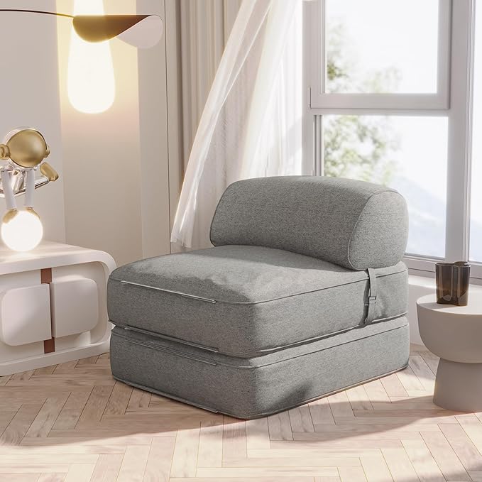 Daneey Convertible Folding Sofa Bed Fold Out Couch - Futon Sofa Bed for Bedroom/Living Room/Dorm Grey