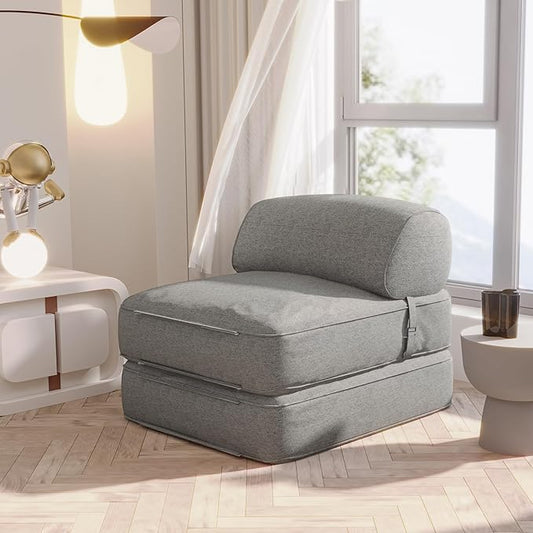 Daneey Convertible Folding Sofa Bed Fold Out Couch - Futon Sofa Bed for Bedroom/Living Room/Dorm Grey