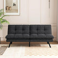 MUUEGM 68 Futon Sofa Bed with Memory FoamFuton Couch with Adjust Backrest Couches Bed for Living RoomStudios Apartments Dormitories Offices and Game RoomsBlack