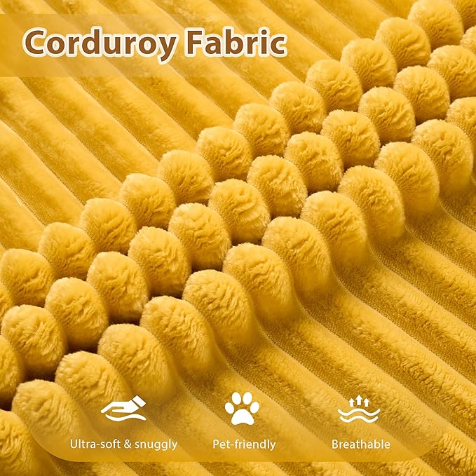 75'' Foldable Sofa Bed Convertible Sleeper Sofa with Pillow Boneless Corduroy Foldable Couch Bed Single Sleeper Chair for Small Spaces Living Room Bedroom StudioYellow